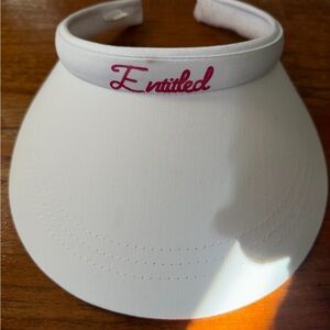 Becky Robinson Entitled wide brim white visor